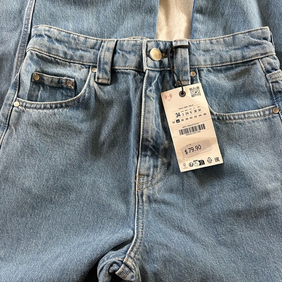 Zara Light Blue high rise bootcut leg full length - Picture 9 of 12